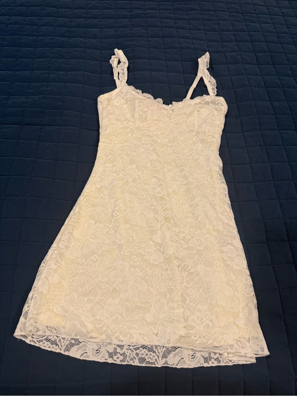 Edikted Ivory Lace Mini Slip Dress
